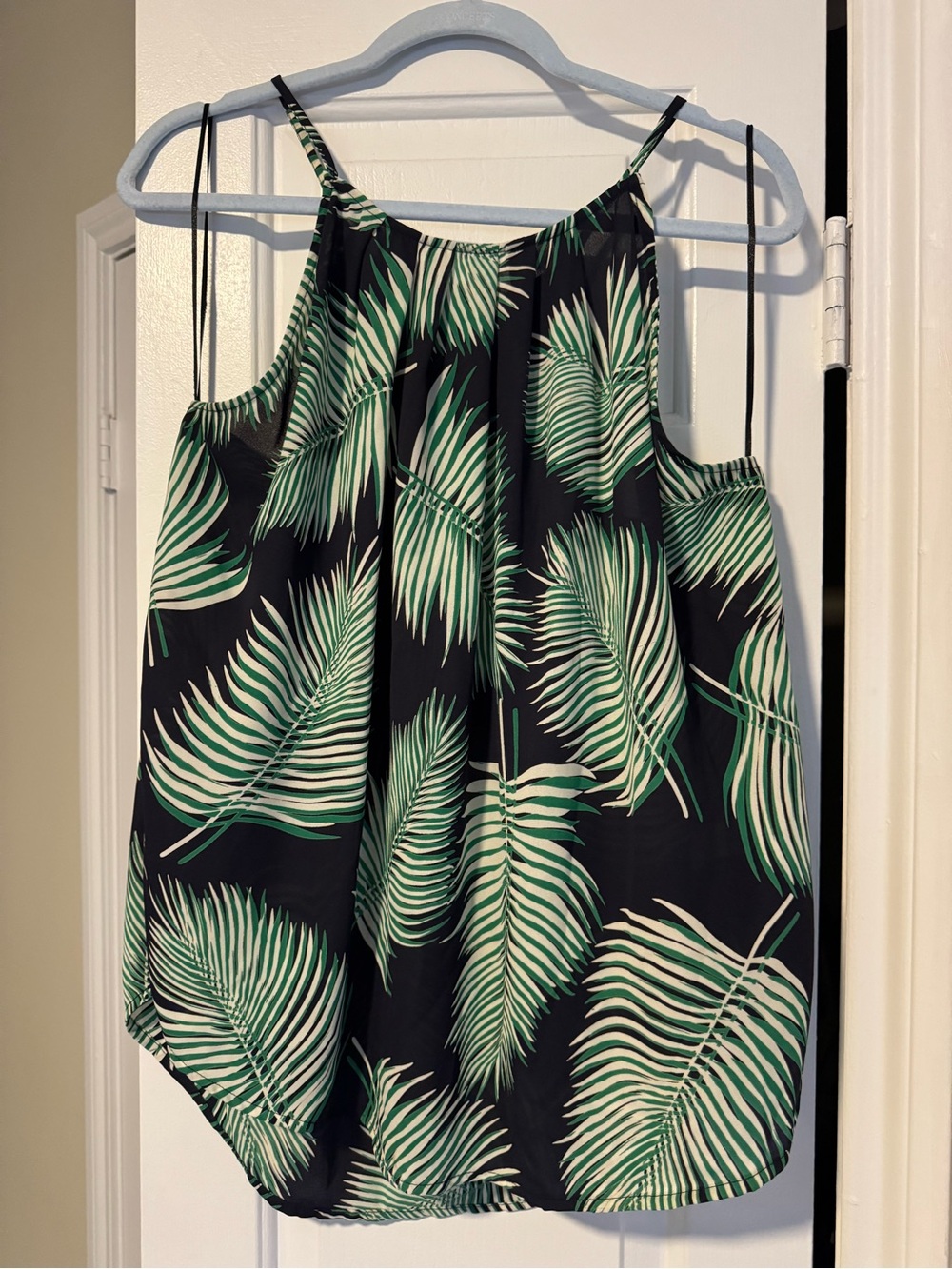 Alice Blue Havana Green Palm Leaf Printed Halter top | Size XL